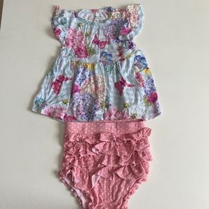 Posh peanut two piece bloomers set soft bamboo size 12 to 18 months